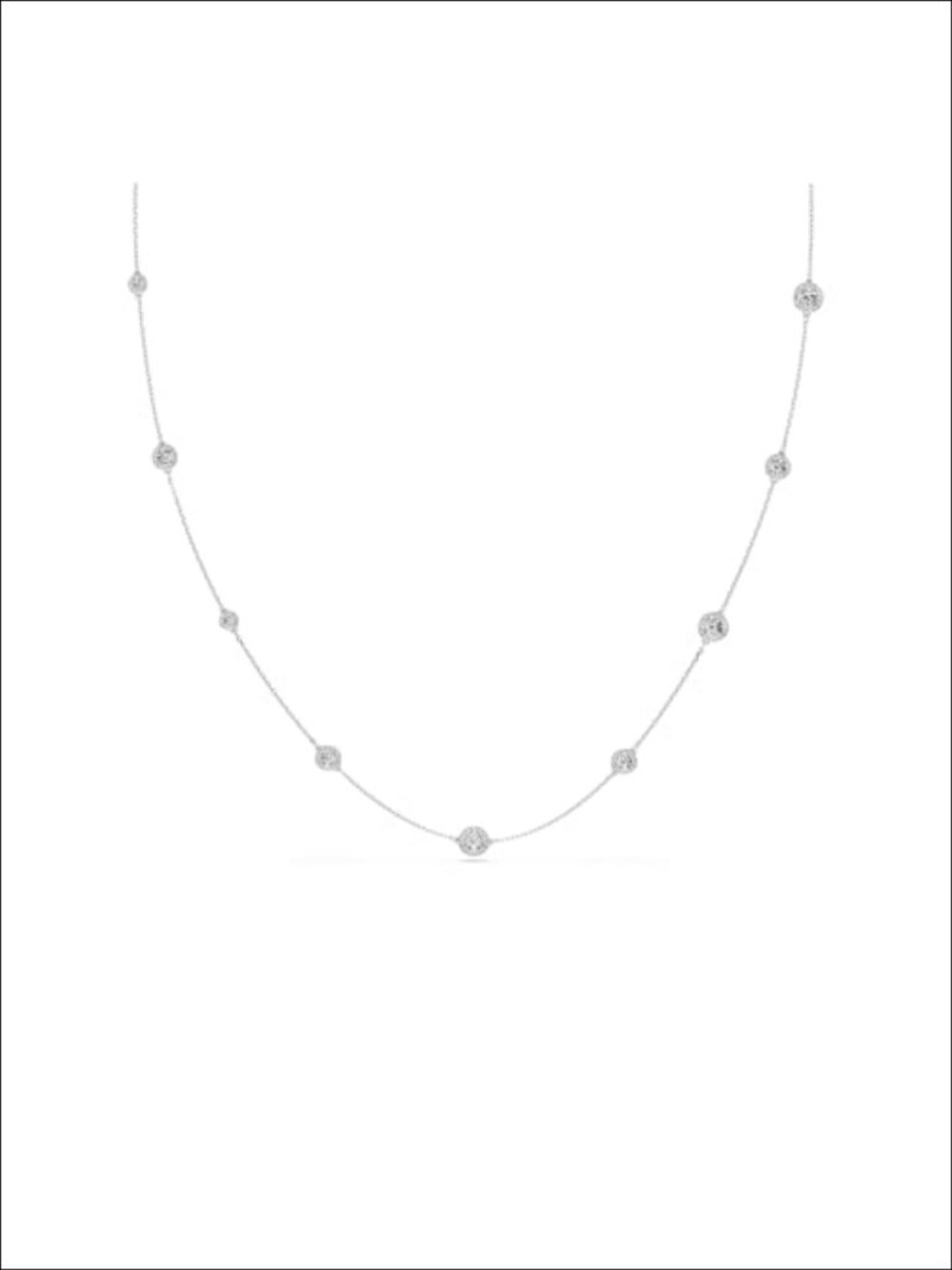 Rhodium Plated Crystal Pendant Necklace Layering Strandage 31.5-35.4 in